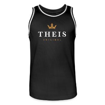 Logo original de la famille Theis - Maillot de basket Homme - noir/blanc - Devant - AI Model Male 185 dark (185cm)