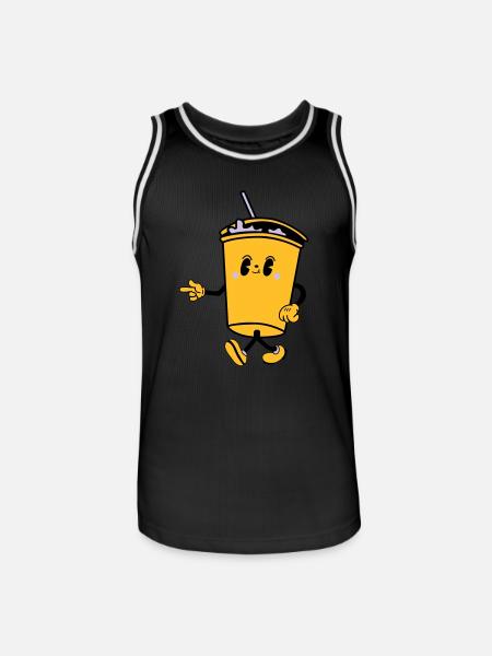 Drink Cartoon - Men's Basketball Jersey - black/white