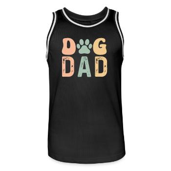 Dog Dad - Men's Basketball Jersey - black/white - Front - AI Model Male 185 dark (185cm)
