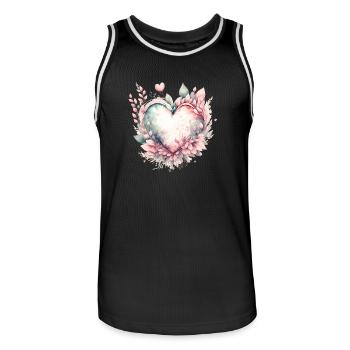 Herz für unendliche Liebe und Zuneigung - Männer Basketball-Trikot - Schwarz/Weiß - Vorne - AI Model Male 185 dark (185cm)