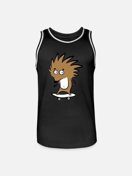 Skate-hedgehog "Knut H. Heckmann" - Men's Basketball Jersey - black/white