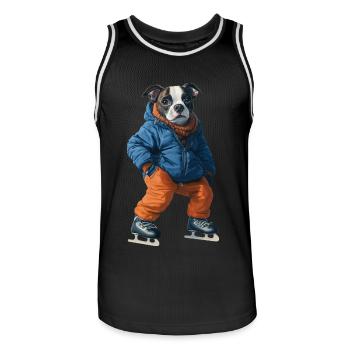 Hund - Männer Basketball-Trikot - Schwarz/Weiß - Vorne - AI Model Male 185 dark (185cm)