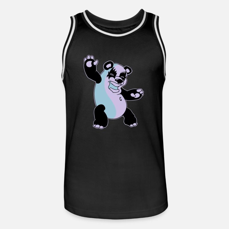 Panda Kiss - Maillot de basket Homme - noir/blanc