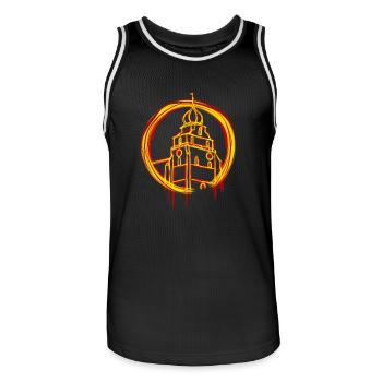 Stiftskirche Herrenberg - Männer Basketball-Trikot - Schwarz/Weiß - Vorne - AI Model Male 185 dark (185cm)