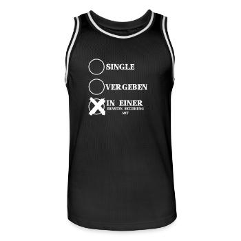 DEIN HOBBY gestalten geschenk partner geburtstag - Männer Basketball-Trikot - Schwarz/Weiß - Vorne - AI Model Male 185 dark (185cm)