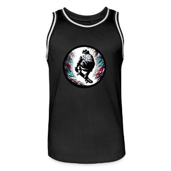 Skater Graffiti Halfpipe Board Sk8 - raffstaff ® - Men's Basketball Jersey - black/white - Front - AI Model Male 185 dark (185cm)