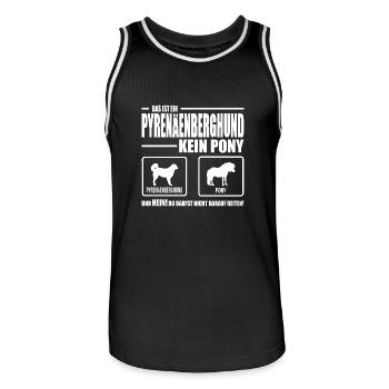 Pyrenäenberghund Kein Pony Hunde Hund Wilsigns - Männer Basketball-Trikot - Schwarz/Weiß - Vorne - AI Model Male 185 dark (185cm)