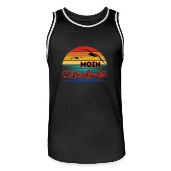 Moin Ostseekinder mit Möwe im Retro Style - Männer Basketball-Trikot - Schwarz/Weiß - Vorne - AI Model Male 185 dark (185cm)