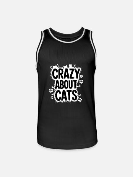 Crazy About Cats Katzen - Men's Basketball Jersey - black/white