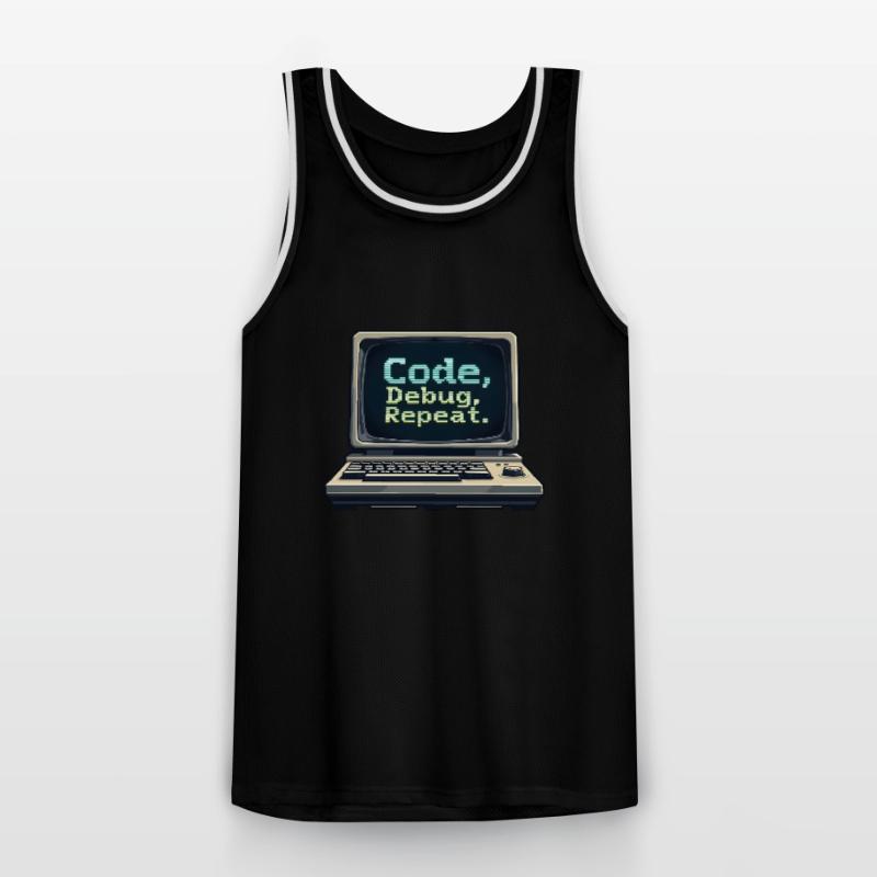 Code Debug Repeat - Software Engineer Männer Basketball-Trikot