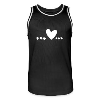 Points, Coeur, Symbole, Amour - Maillot de basket Homme - noir/blanc - Devant - AI Model Male 185 dark (185cm)