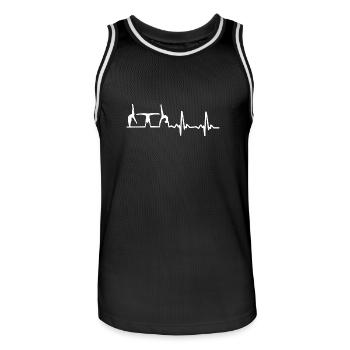 Gymnastik Turnen Turnerin Herzschlag Geschenk - Männer Basketball-Trikot - Schwarz/Weiß - Vorne - AI Model Male 185 dark (185cm)