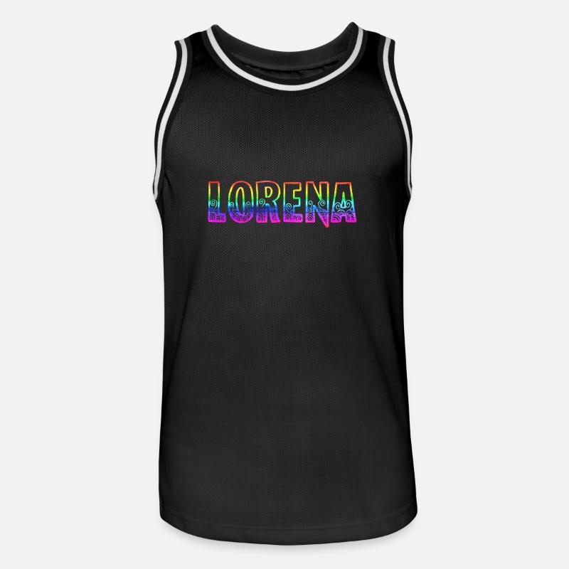 lorena rs regenbogen - Männer Basketball-Trikot - Schwarz/Weiß