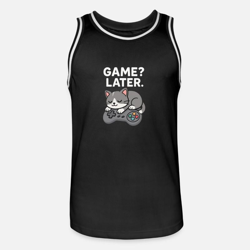 Jeu plus tard : Cat Controller - Maillot de basket Homme - noir/blanc