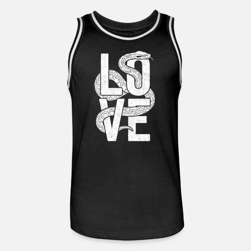 Königspython Schlangen LOVE Terrarium Python - Männer Basketball-Trikot - Schwarz/Weiß
