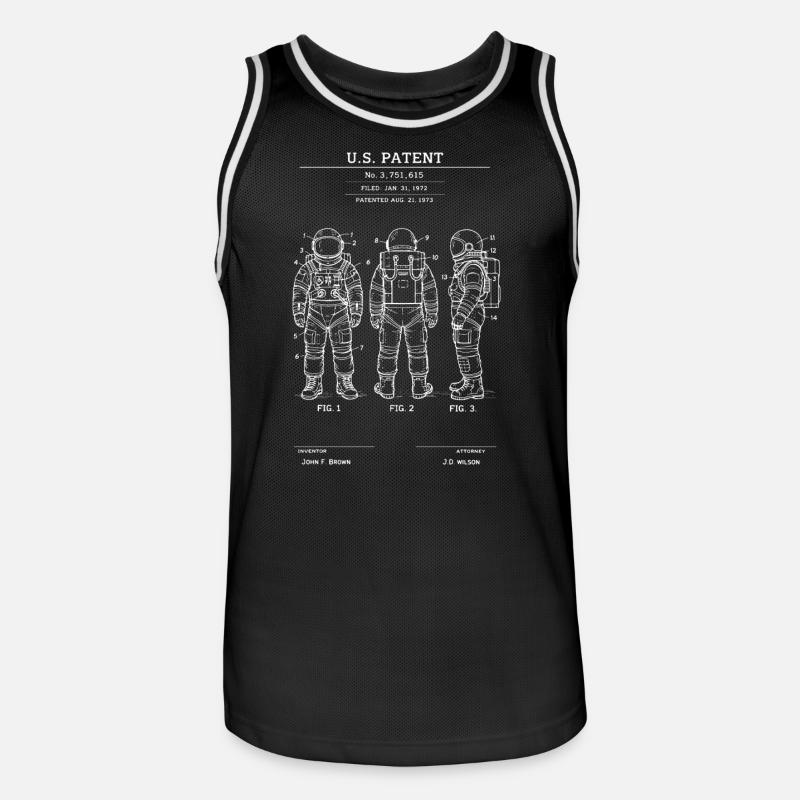 Tuta da astronauta brevettata retro - Maglia da basket per uomo - nero/bianco