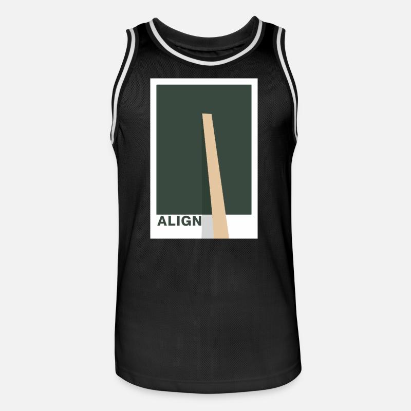 Align – Déclaration de conception - Maillot de basket Homme - noir/blanc