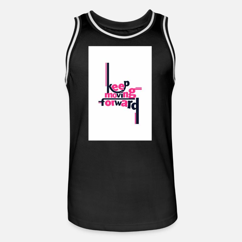 Continuez d’avancer Déclaration audacieuse rose - Maillot de basket Homme - noir/blanc