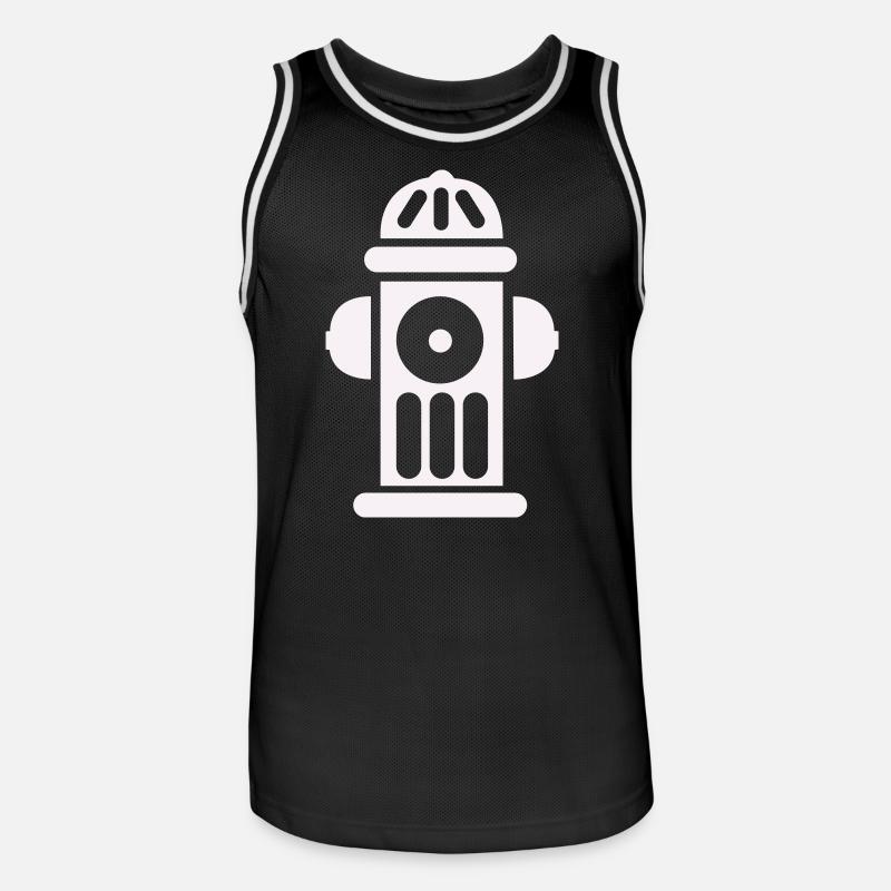 Fire Hydrant Silhouette Line Minimal - Men's Basketball Jersey - black/white