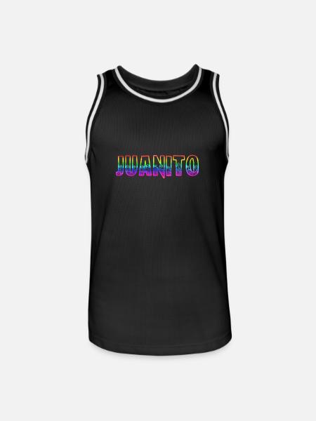 juanito rs regenbogen - Männer Basketball-Trikot - Schwarz/Weiß