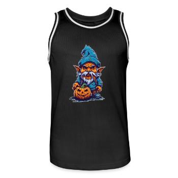 Halloween Wichtel Gnome - Männer Basketball-Trikot - Schwarz/Weiß - Vorne - AI Model Male 185 dark (185cm)