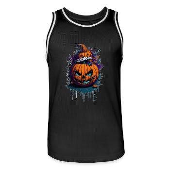 Halloween Kürbis - Männer Basketball-Trikot - Schwarz/Weiß - Vorne - AI Model Male 185 dark (185cm)