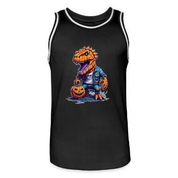 Halloween T Rex - Maillot de basket Homme - noir/blanc - Devant - AI Model Male 185 dark (185cm)