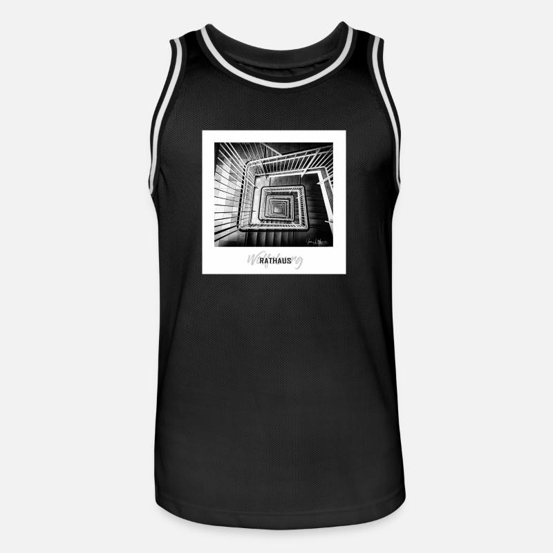 Wolfsburg Rathaustreppe - Männer Basketball-Trikot - Schwarz/Weiß