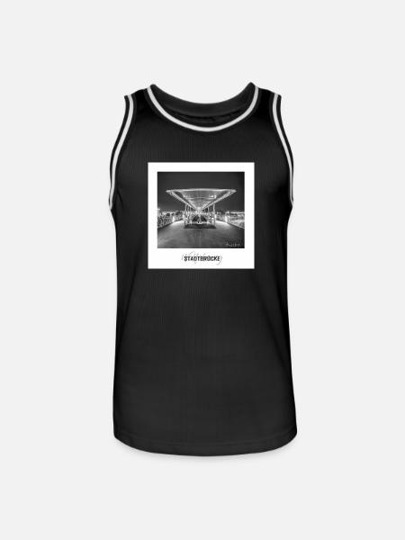 Stadtbrücke Wolfsburg - Männer Basketball-Trikot - Schwarz/Weiß