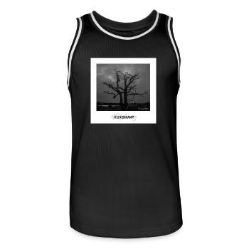 Wolfsburger Baum im Heinenkamp - Männer Basketball-Trikot - Schwarz/Weiß - Vorne - AI Model Male 185 dark (185cm)