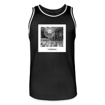 Piazza Wolfsburg - Männer Basketball-Trikot - Schwarz/Weiß - Vorne - AI Model Male 185 dark (185cm)