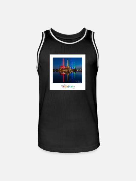 Buntes Kraftwerk Wolfsburg - Männer Basketball-Trikot - Schwarz/Weiß
