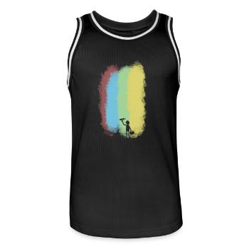 Maler - Männer Basketball-Trikot - Schwarz/Weiß - Vorne - AI Model Male 185 dark (185cm)