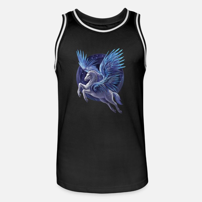 Pegasus - Männer Basketball-Trikot - Schwarz/Weiß