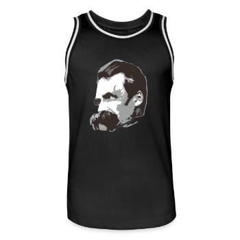 Nietzsche (3farbig) - Männer Basketball-Trikot - Schwarz/Weiß - Vorne - AI Model Male 185 dark (185cm)