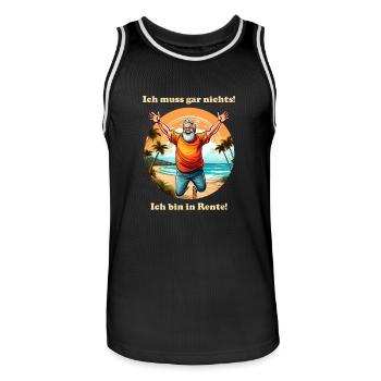 I don't have to do anything man bright font - Men's Basketball Jersey - black/white - Front - AI Model Male 185 dark (185cm)