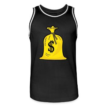 geldsack - Männer Basketball-Trikot - Schwarz/Weiß - Vorne - AI Model Male 185 dark (185cm)