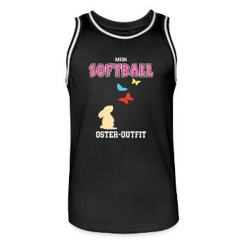 Softballerin Ostern Softballspielerin Oster Outfit - Männer Basketball-Trikot - Schwarz/Weiß - Vorne - AI Model Male 185 dark (185cm)