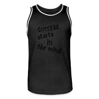 Success Starts in the Mind - Männer Basketball-Trikot - Schwarz/Weiß - Vorne - AI Model Male 185 dark (185cm)