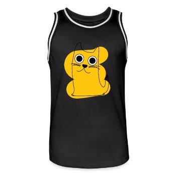 Yellow Cat - Men's Basketball Jersey - black/white - Front - AI Model Male 185 dark (185cm)