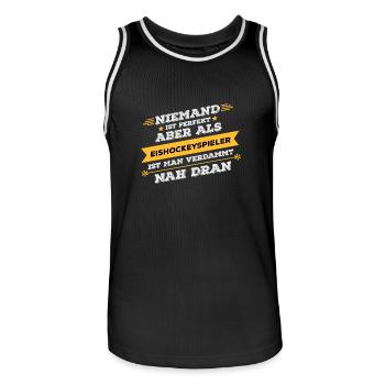 Eishockeyspieler Sportart Geschenk - Männer Basketball-Trikot - Schwarz/Weiß - Vorne - AI Model Male 185 dark (185cm)