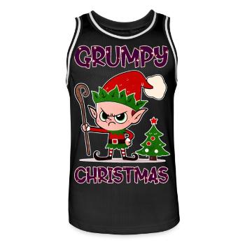 Grumpy Christmas Elf - Men's Basketball Jersey - black/white - Front - AI Model Male 185 dark (185cm)