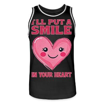 I'll put a smile in your heart - Männer Basketball-Trikot - Schwarz/Weiß - Vorne - AI Model Male 185 dark (185cm)