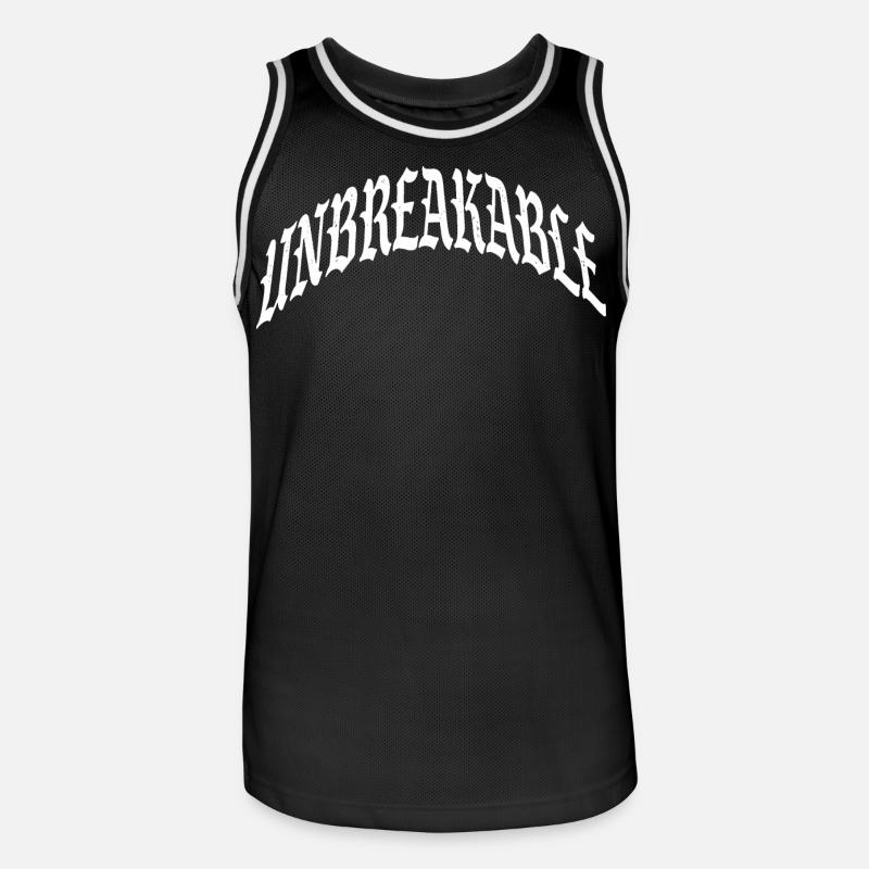 unbreakable unstoppable indomitable gym illegal - Männer Basketball-Trikot - Schwarz/Weiß
