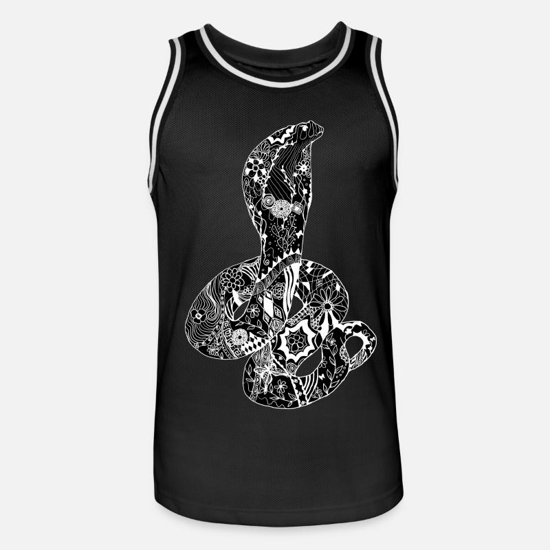 Patchwork Cobra - Men's Basketball Jersey - black/white