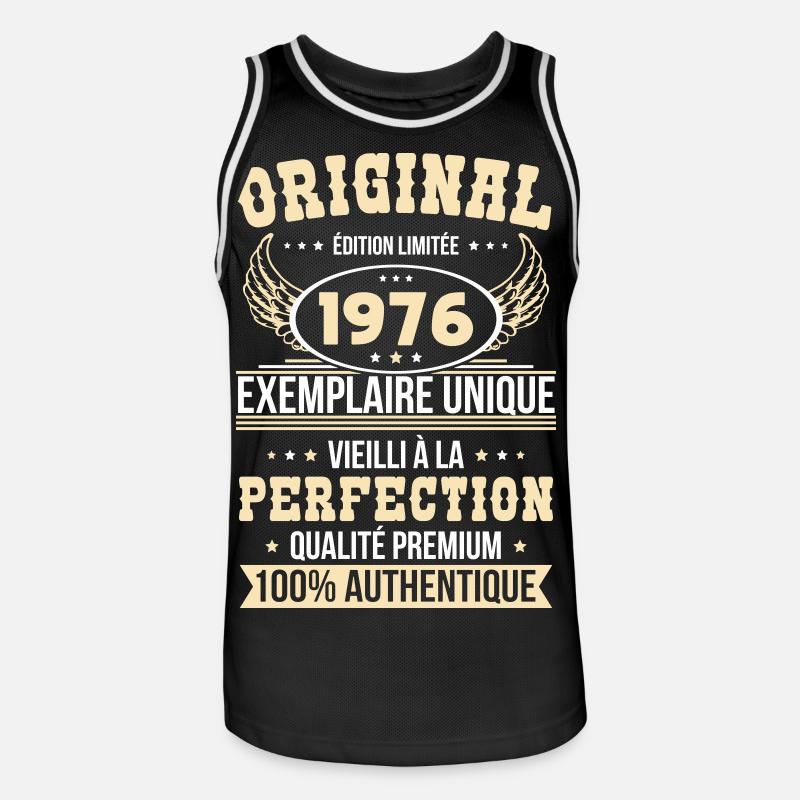 1976 – Unique example – Premium quality - Men's Basketball Jersey - black/white