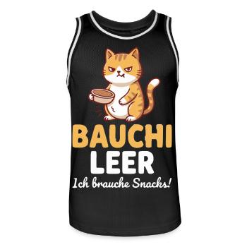 Bauchi leer Katze mit Kaffee - Männer Basketball-Trikot - Schwarz/Weiß - Vorne - AI Model Male 185 dark (185cm)