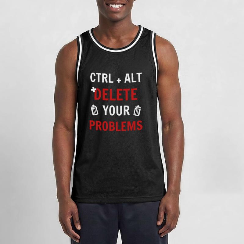 Ctrl + Alt + delete your problems programmierer Männer Basketball-Trikot