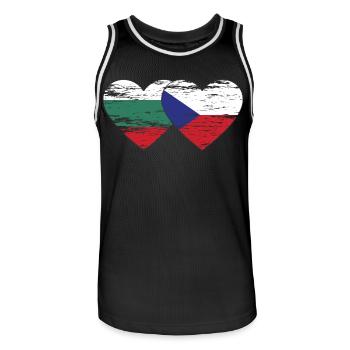Bulgarien Tschechien Flagge Herz used - Männer Basketball-Trikot - Schwarz/Weiß - Vorne - AI Model Male 185 dark (185cm)