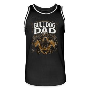 Bulldog Dad Bulldog Father - Men's Basketball Jersey - black/white - Front - AI Model Male 185 dark (185cm)